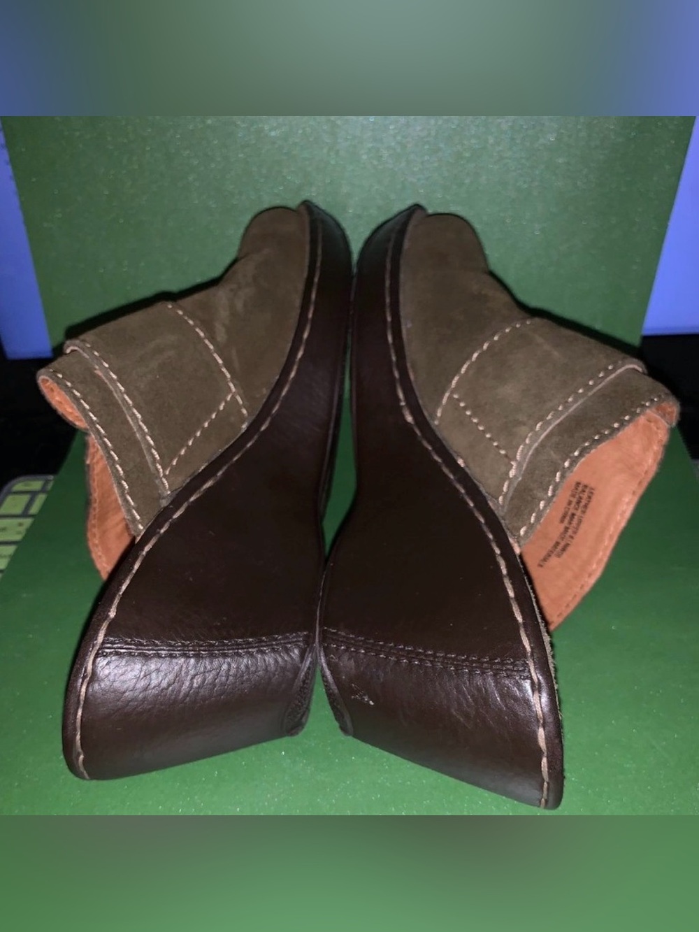 Born Suede Leather Clogs Size 9